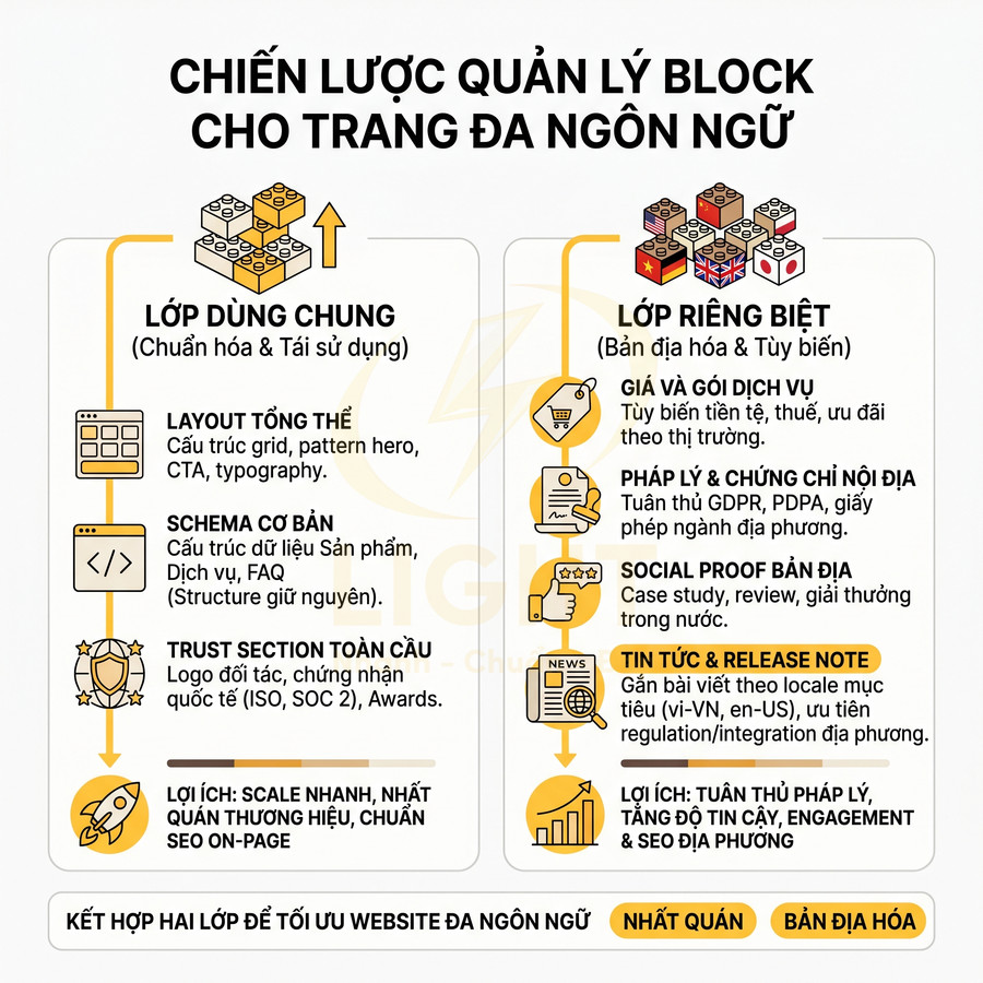 Chiến lược quản lý block cho website đa ngôn ngữ với lớp dùng chung và lớp riêng biệt tối ưu SEO và bản địa hóa