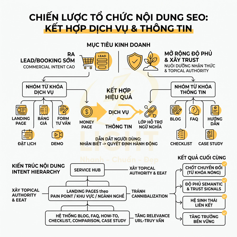 Thiết kế website chuẩn SEO cho từ khóa dịch vụ hay từ khóa thông tin trước?