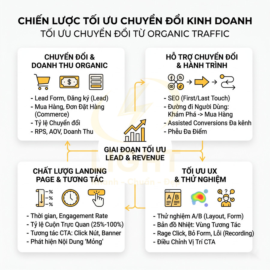 Chiến lược tối ưu chuyển đổi kinh doanh từ organic traffic với các bước tối ưu lead và doanh thu