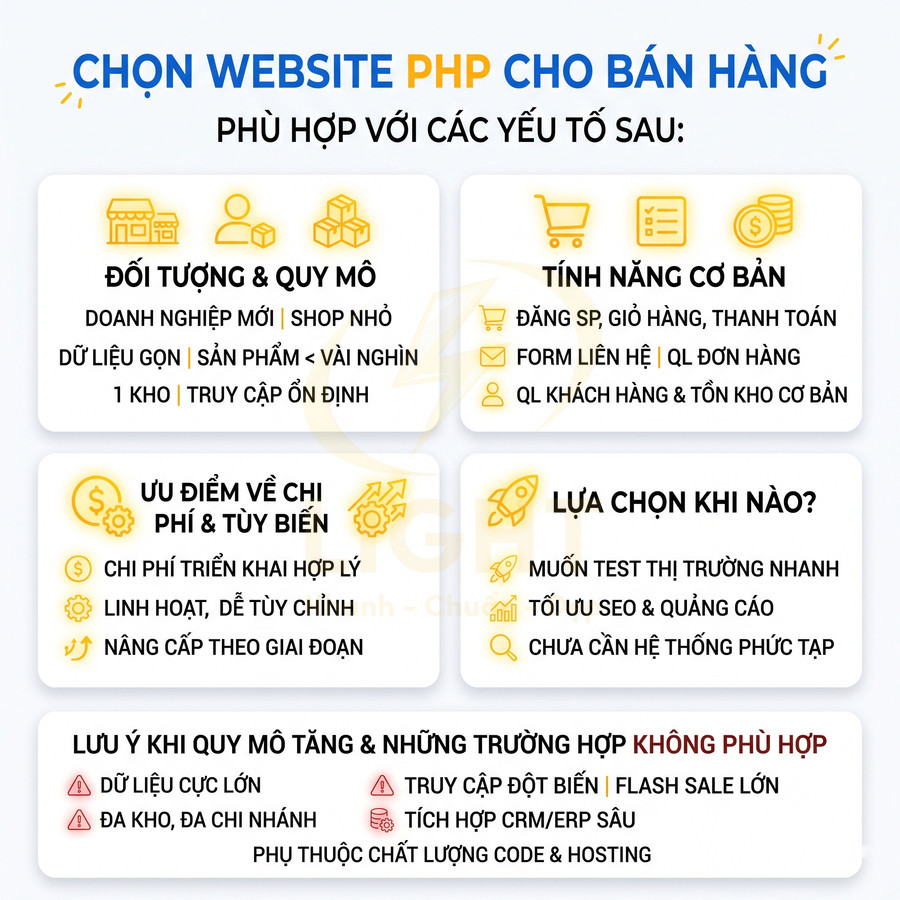 Website bán hàng PHP phù hợp với mô hình kinh doanh nào?