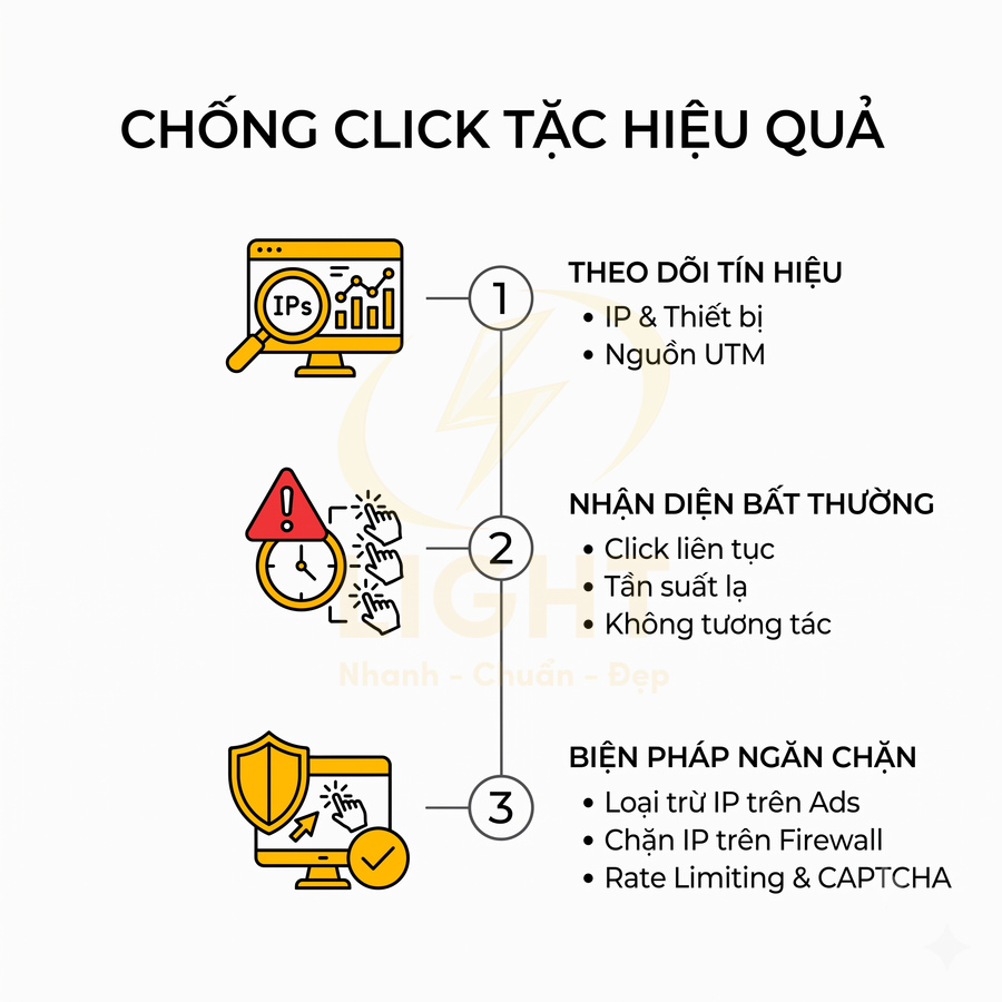 Quy trình chống click tặc hiệu quả với theo dõi tín hiệu, nhận diện bất thường và biện pháp ngăn chặn quảng cáo