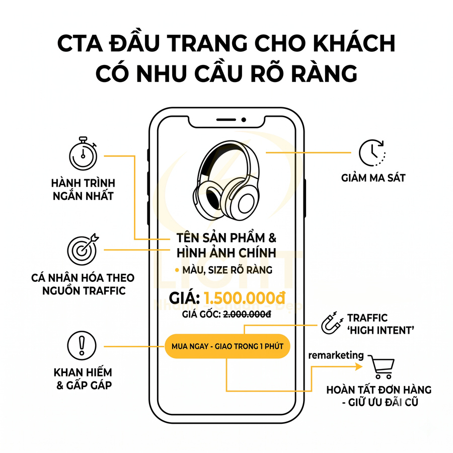 Giao diện trang sản phẩm tai nghe trên điện thoại với giá khuyến mãi và nút mua ngay nổi bật