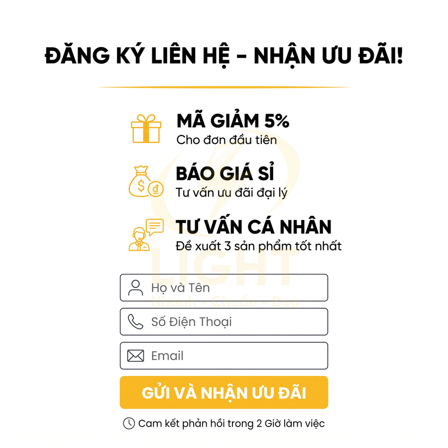 Form đăng ký nhận ưu đãi với mã giảm 5 phần trăm báo giá sỉ và tư vấn sản phẩm cá nhân