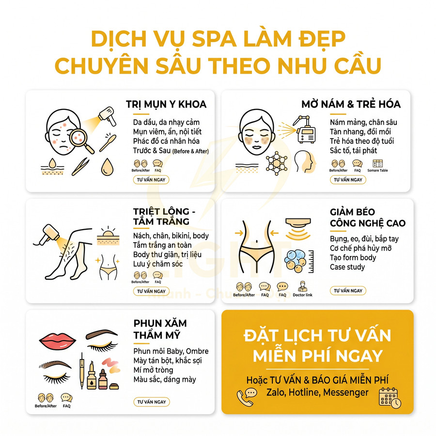 Banner dịch vụ spa làm đẹp chuyên sâu: trị mụn, triệt lông, phun xăm, giảm béo, trẻ hóa và đặt lịch tư vấn miễn phí