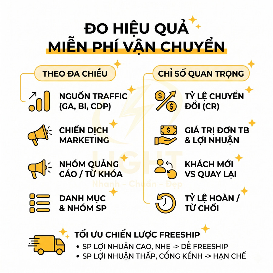 Hướng dẫn đo hiệu quả miễn phí vận chuyển và tối ưu chiến lược freeship cho chiến dịch marketing online