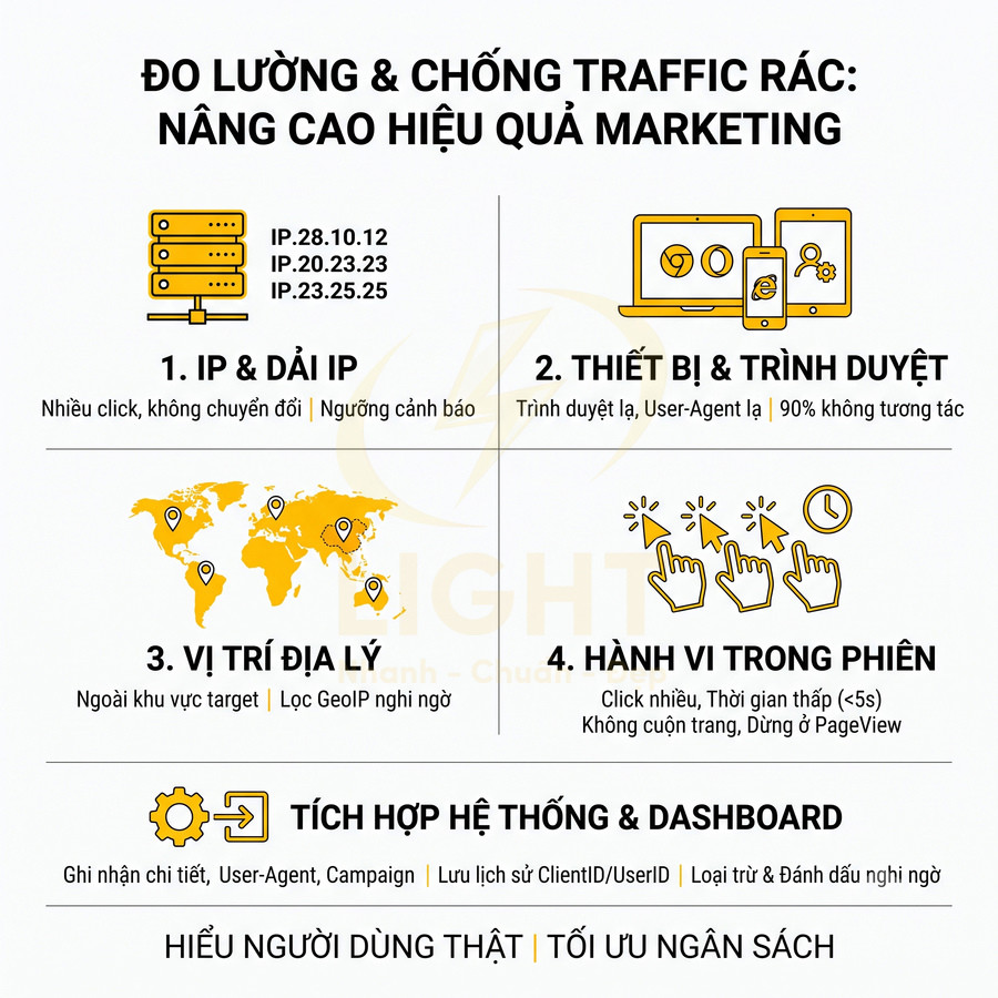 Infographic đo lường và chống traffic rác giúp tối ưu hiệu quả chiến dịch marketing online
