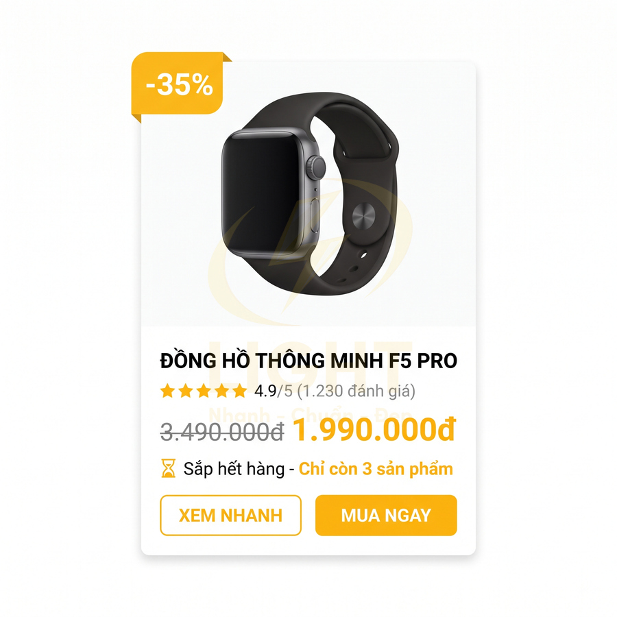 Đồng hồ thông minh F5 Pro dây đen đang giảm giá còn 1.990.000đ trên giao diện mua sắm online
