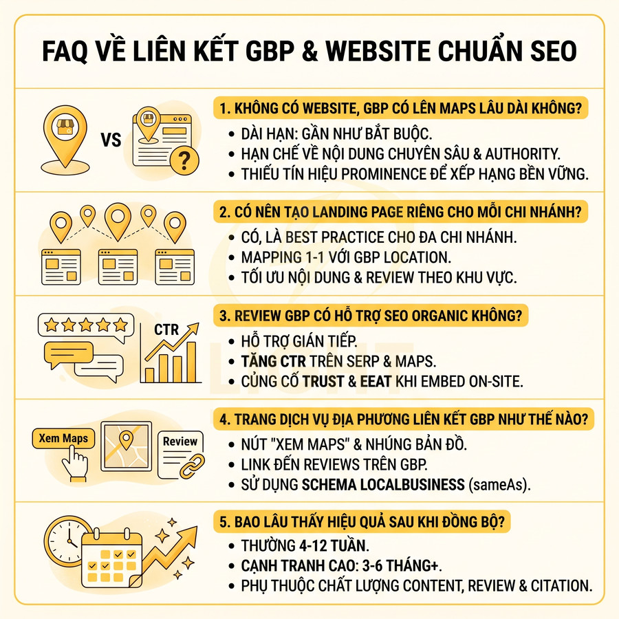 FAQ hướng dẫn liên kết Google Business Profile với website chuẩn SEO bằng tiếng Việt