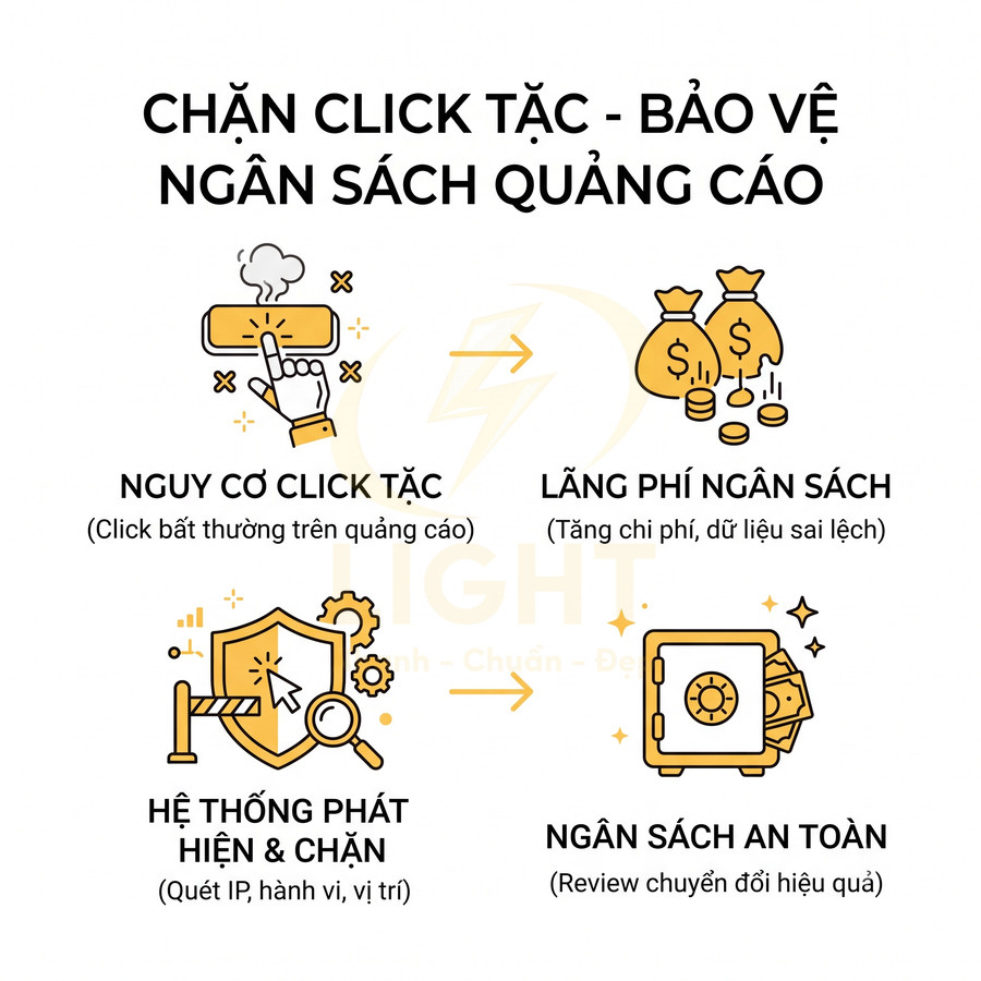 Giải pháp chặn click tặc bảo vệ ngân sách quảng cáo với hệ thống phát hiện và chặn click ảo