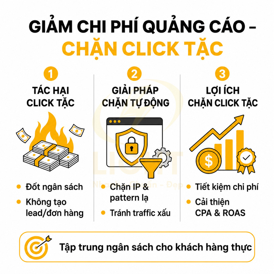 Giải pháp chặn click tặc tự động giúp giảm chi phí quảng cáo và tập trung ngân sách cho khách hàng thực