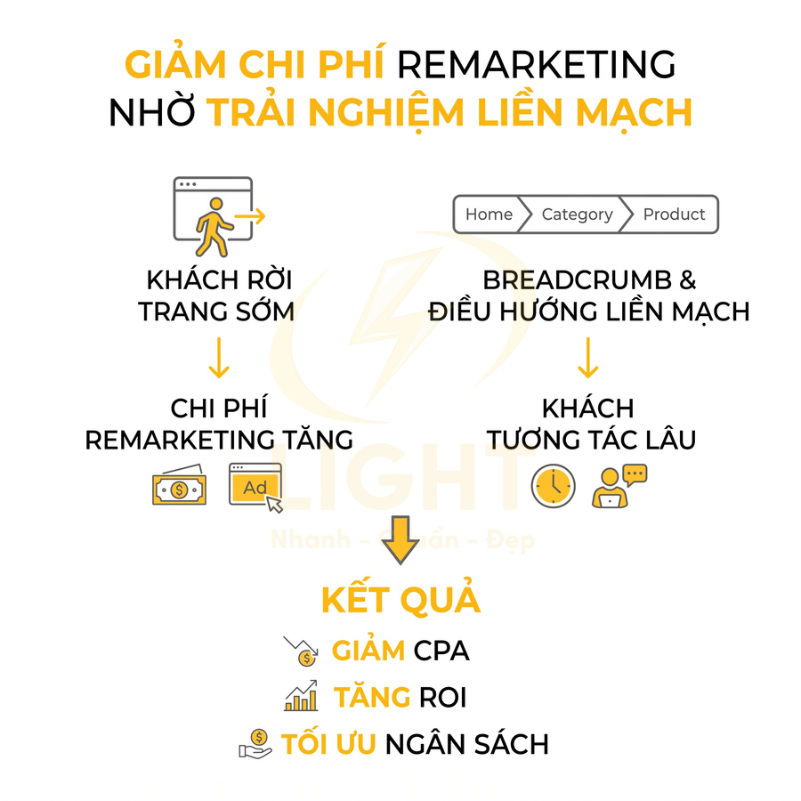 Mô hình so sánh trải nghiệm liền mạch giúp giảm chi phí remarketing, tăng ROI và tối ưu ngân sách marketing