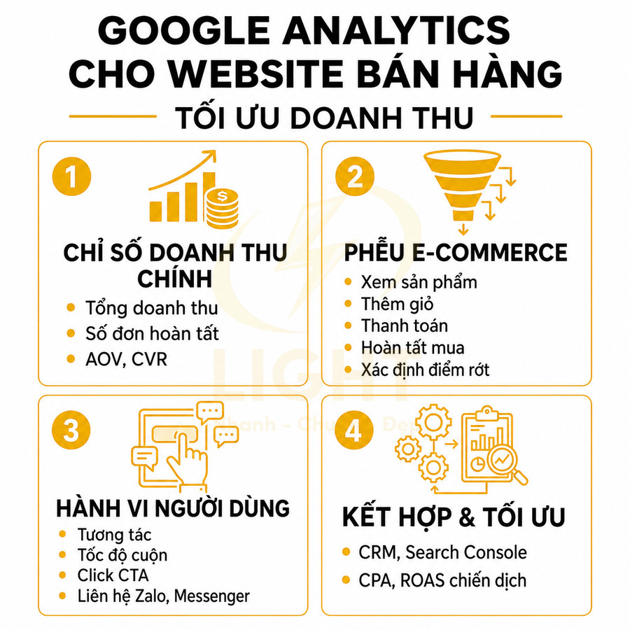 Google Analytics cần theo dõi chỉ số nào cho website bán hàng?