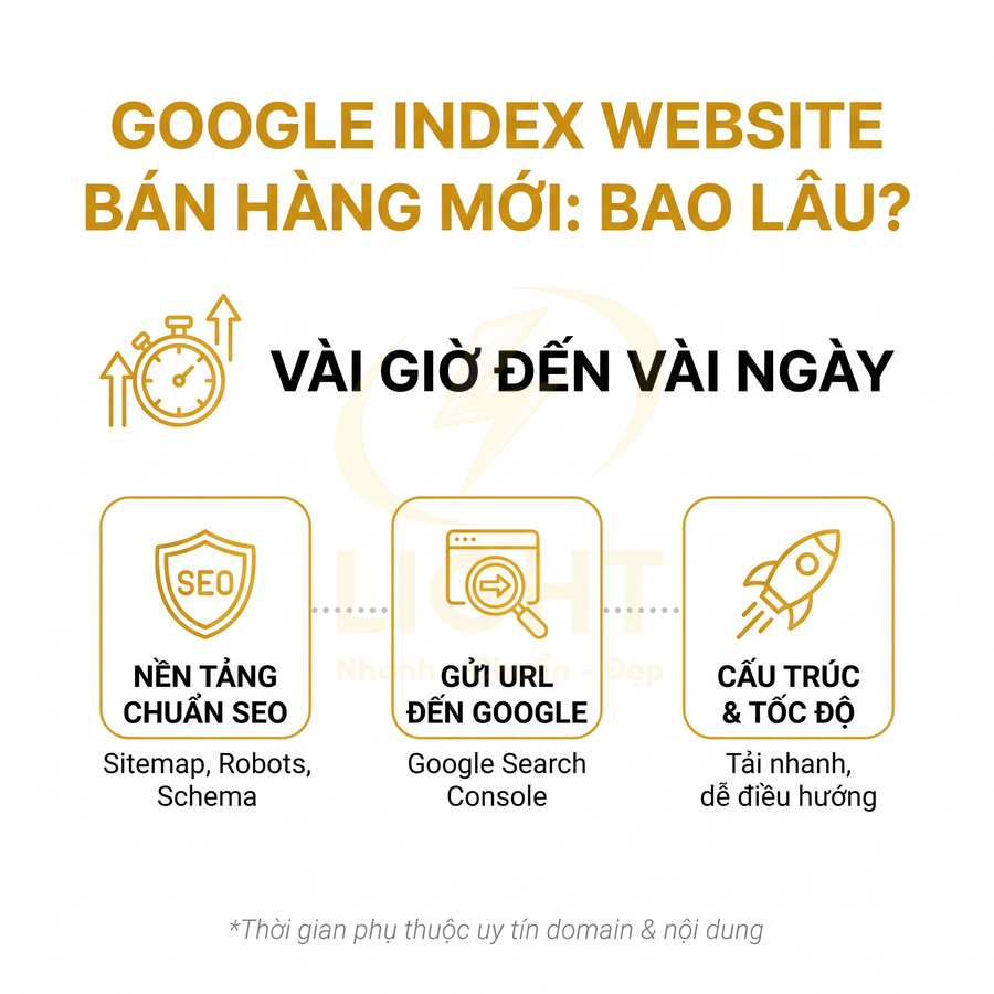 Hướng dẫn thời gian Google index website bán hàng mới và các yếu tố SEO ảnh hưởng tốc độ index