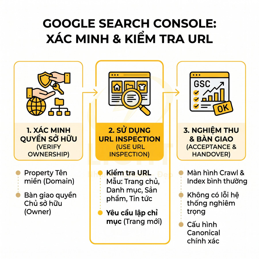 Hướng dẫn xác minh quyền sở hữu và kiểm tra URL trong Google Search Console bằng URL Inspection