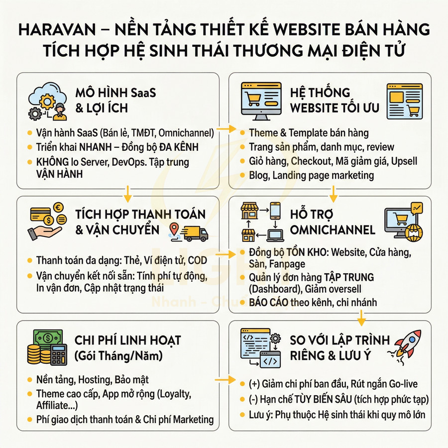 Haravan nền tảng thiết kế website bán hàng tích hợp thanh toán vận chuyển và hỗ trợ omnichannel cho doanh nghiệp