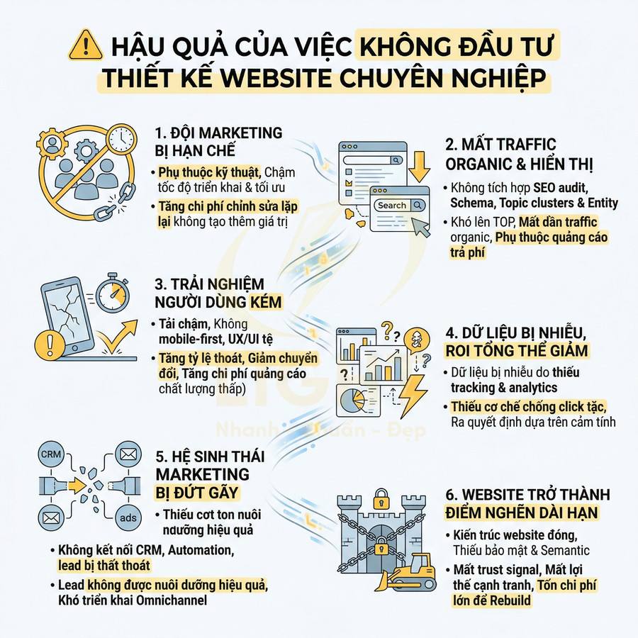 Những sai lầm khi không đầu tư thiết kế website chuyên nghiệp