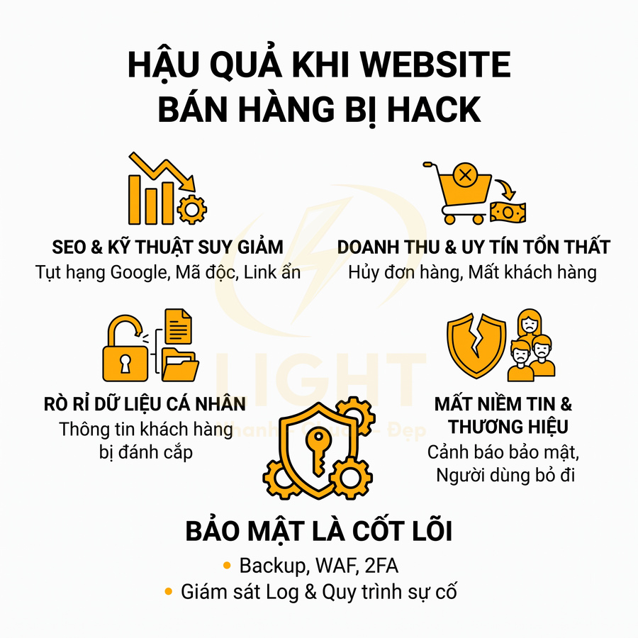 Website bán hàng bị hack ảnh hưởng đến SEO và uy tín ra sao?