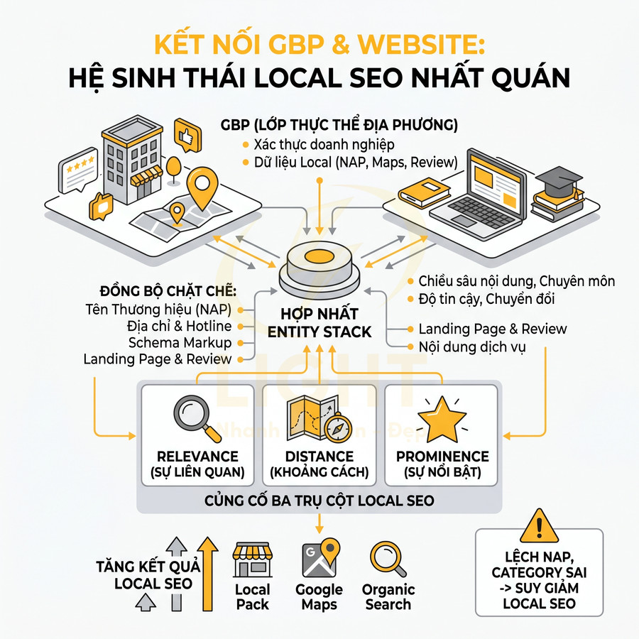 Google Business Profile và website chuẩn SEO liên kết với nhau ra sao?