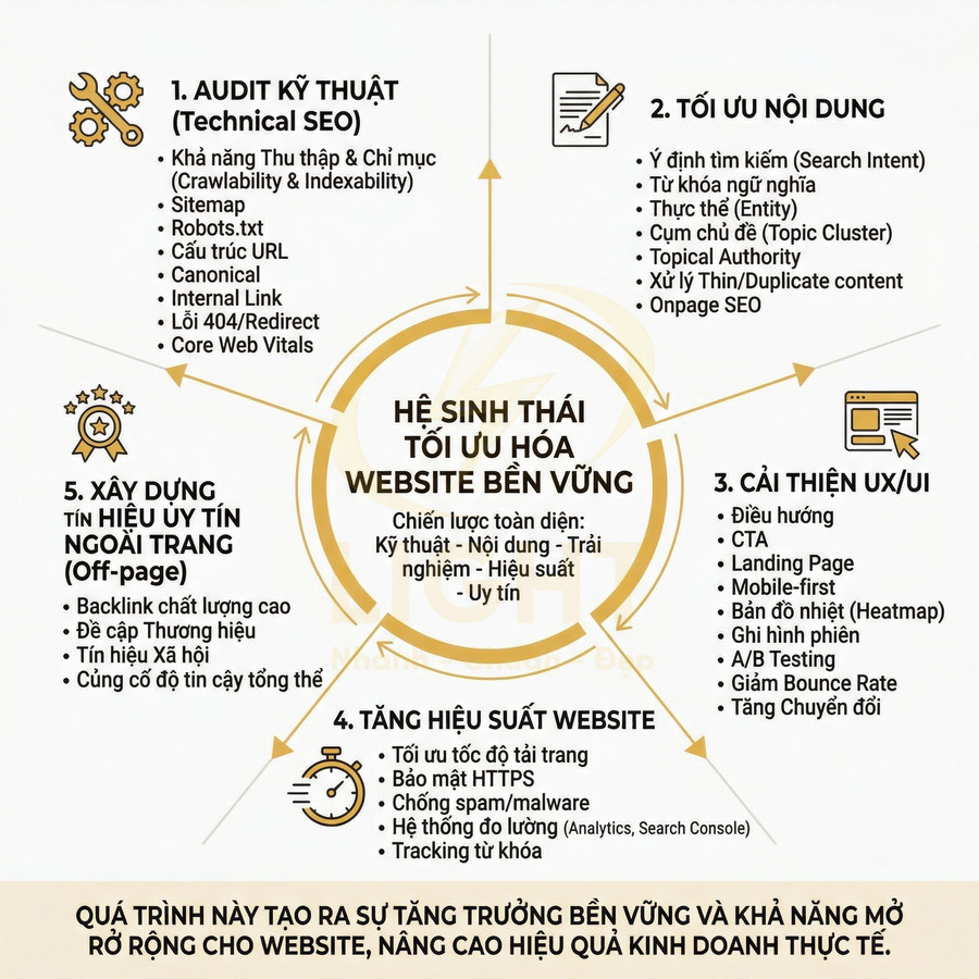 Tối ưu website chuyên nghiệp bao gồm những hạng mục nào?