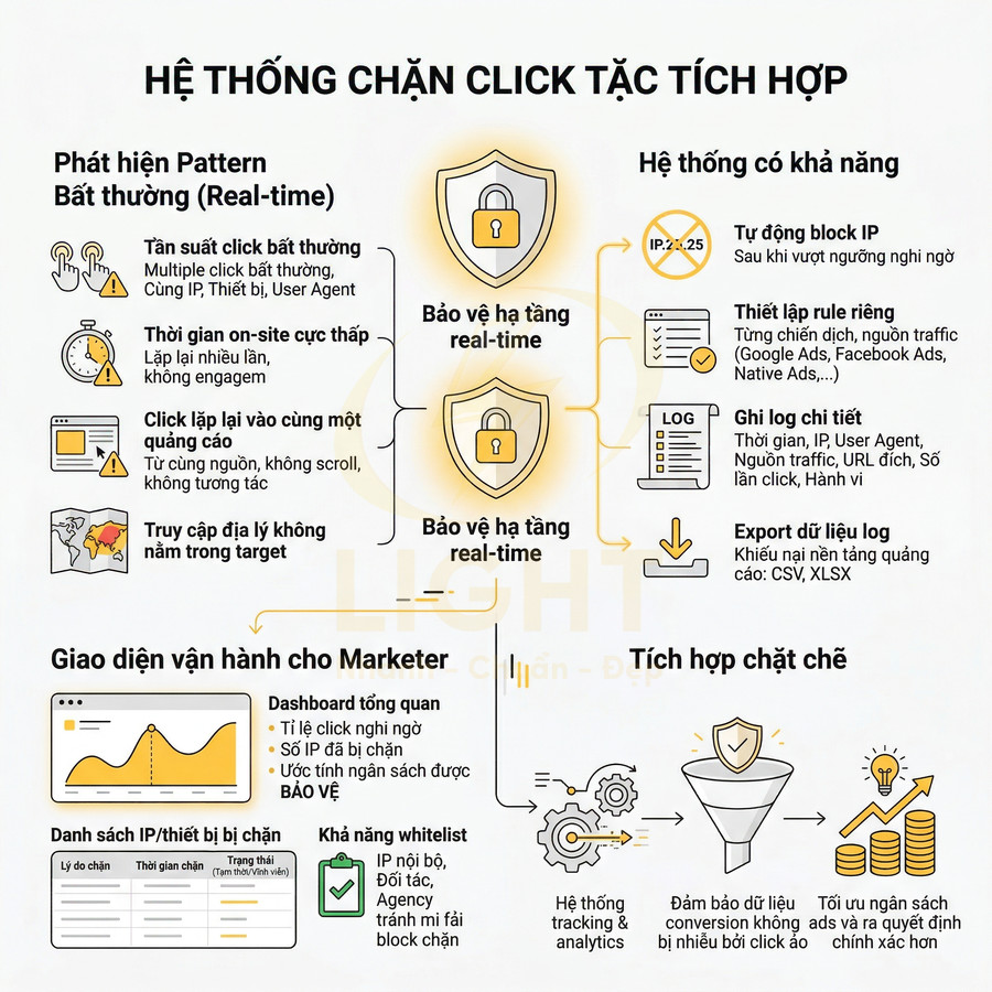 Hệ thống chặn click tặc tích hợp, bảo vệ hạ tầng quảng cáo real time với dashboard cho marketer