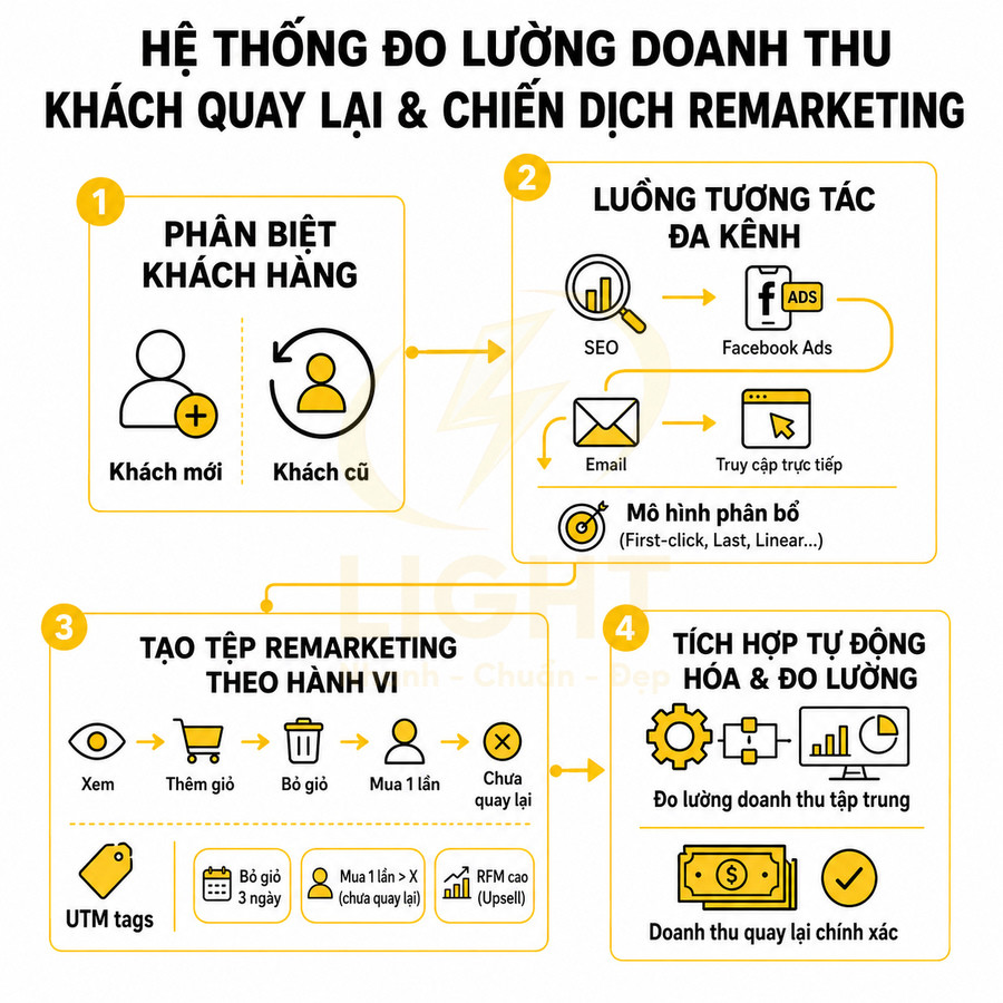 Hệ thống đo lường doanh thu khách quay lại và chiến dịch remarketing đa kênh cho cửa hàng online