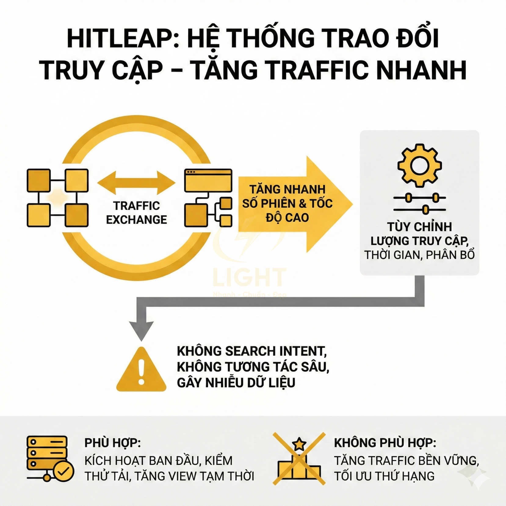 Giới thiệu HitLeap hệ thống trao đổi truy cập tăng traffic nhanh, nêu ưu nhược điểm và trường hợp phù hợp