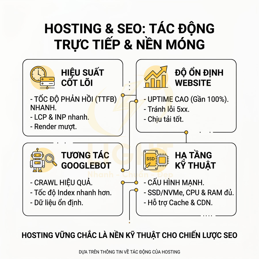 Hosting ảnh hưởng gì đến website chuẩn SEO? Cách chọn hosting không sai