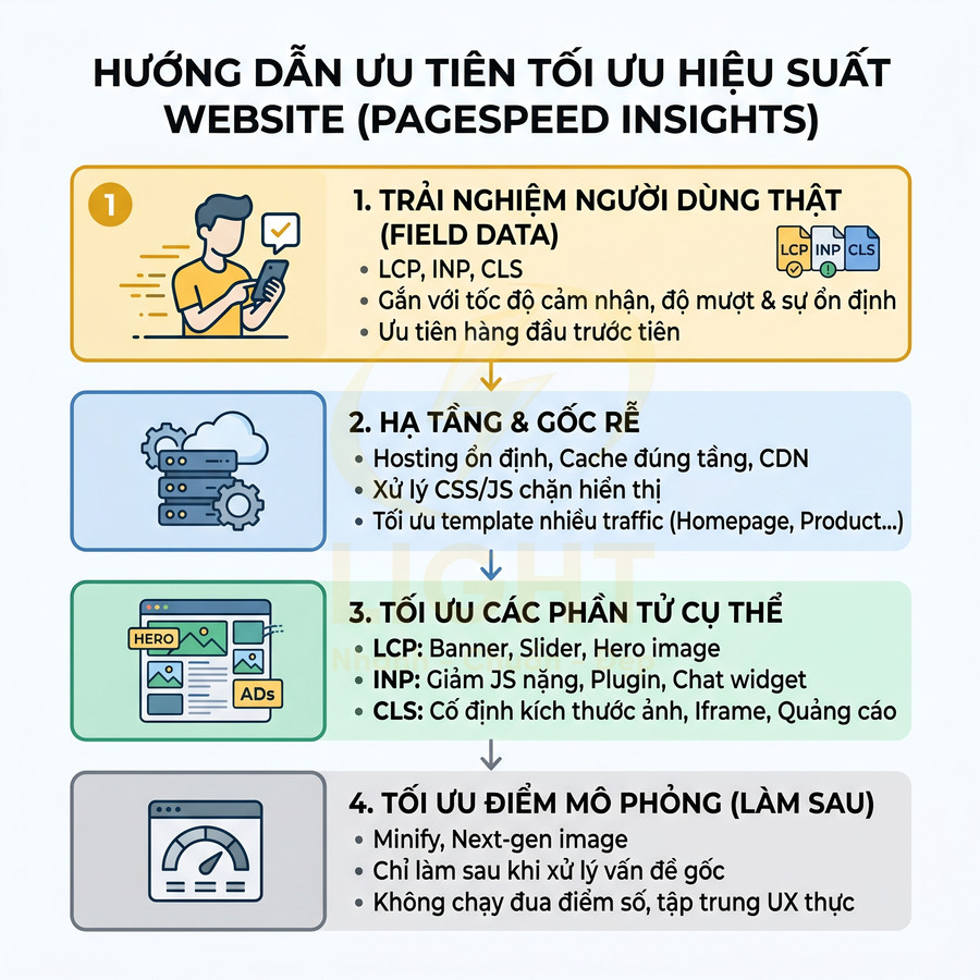 PageSpeed Insights báo đỏ: nên sửa gì trước trên website chuẩn SEO?