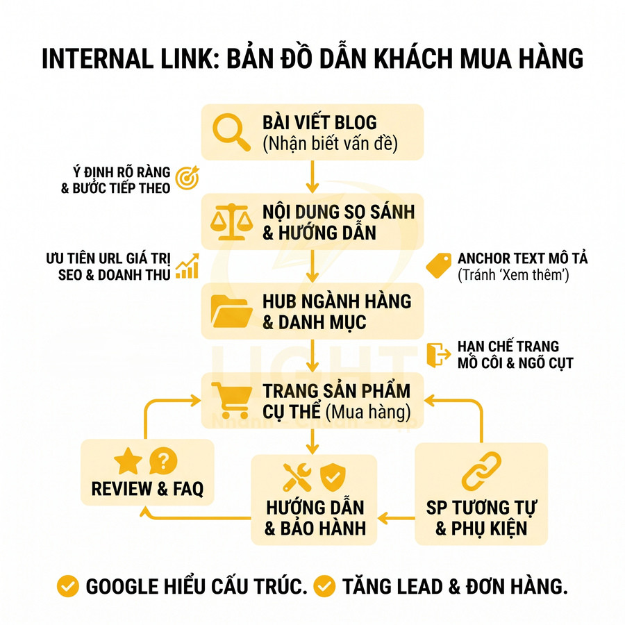 Internal link cho website bán hàng nên triển khai như thế nào?