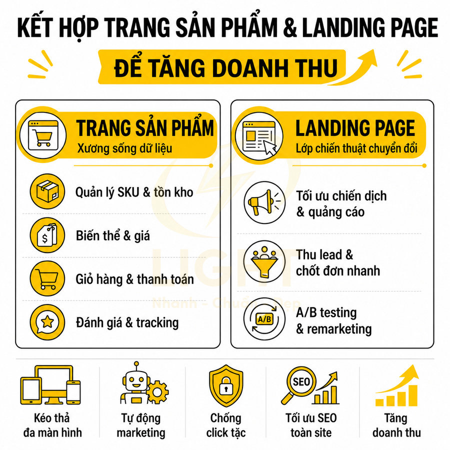 Infographic kết hợp trang sản phẩm và landing page để tối ưu marketing và tăng doanh thu cho website bán hàng