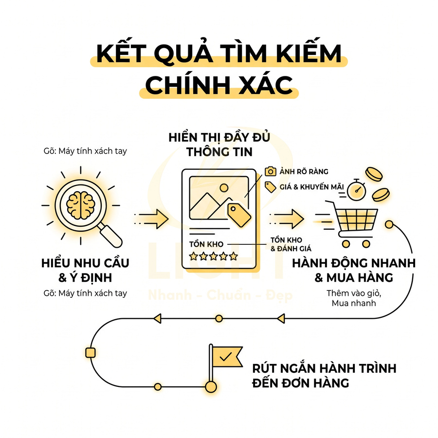 Quy trình tối ưu kết quả tìm kiếm sản phẩm giúp hiển thị đủ thông tin và rút ngắn hành trình mua hàng
