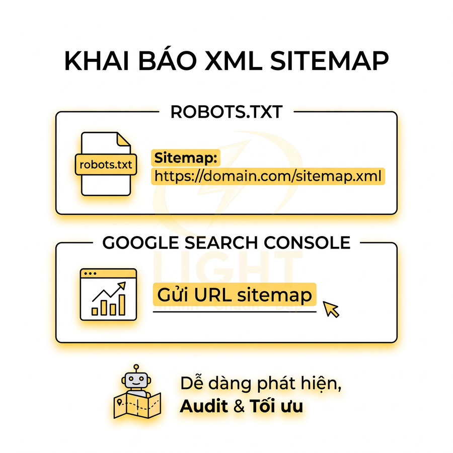 Hướng dẫn khai báo XML sitemap trong robots.txt và gửi URL sitemap lên Google Search Console