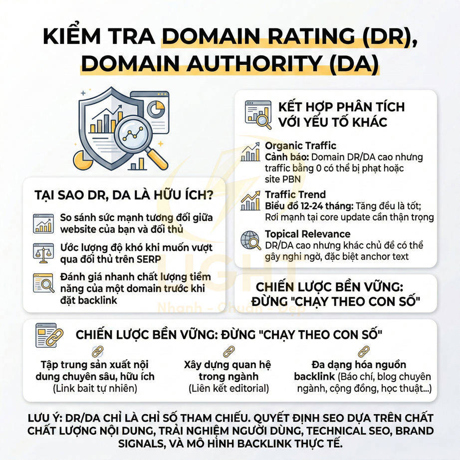 Hướng dẫn kiểm tra Domain Rating Domain Authority và chiến lược SEO bền vững cho website