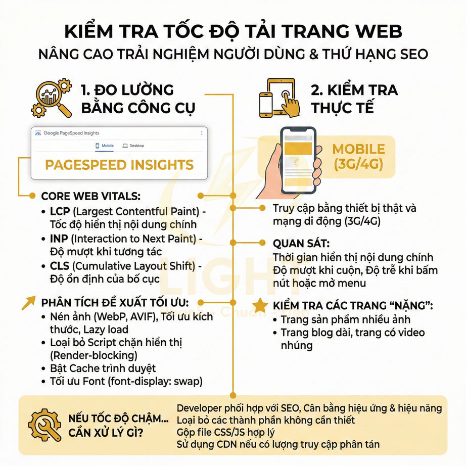 Hướng dẫn kiểm tra tốc độ tải trang web bằng Google PageSpeed Insights và đo trên thiết bị di động