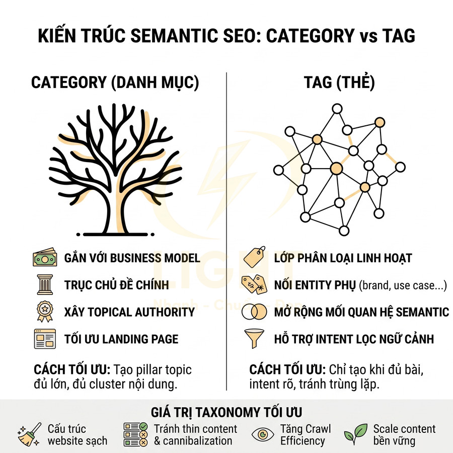 Category và tag khác nhau thế nào khi làm website chuẩn SEO?