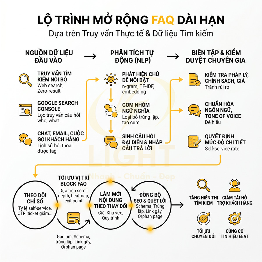 Quy trình mở rộng FAQ dài hạn dựa trên truy vấn thực tế và dữ liệu tìm kiếm cho tối ưu SEO