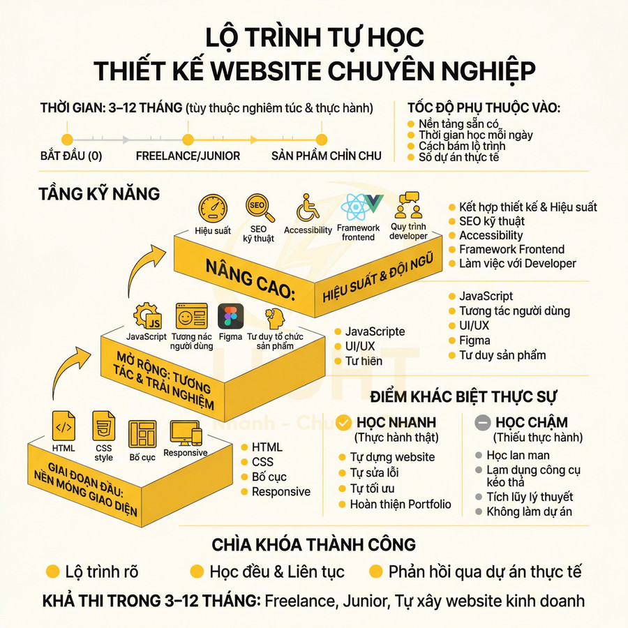 Tự học thiết kế website chuyên nghiệp mất bao lâu?