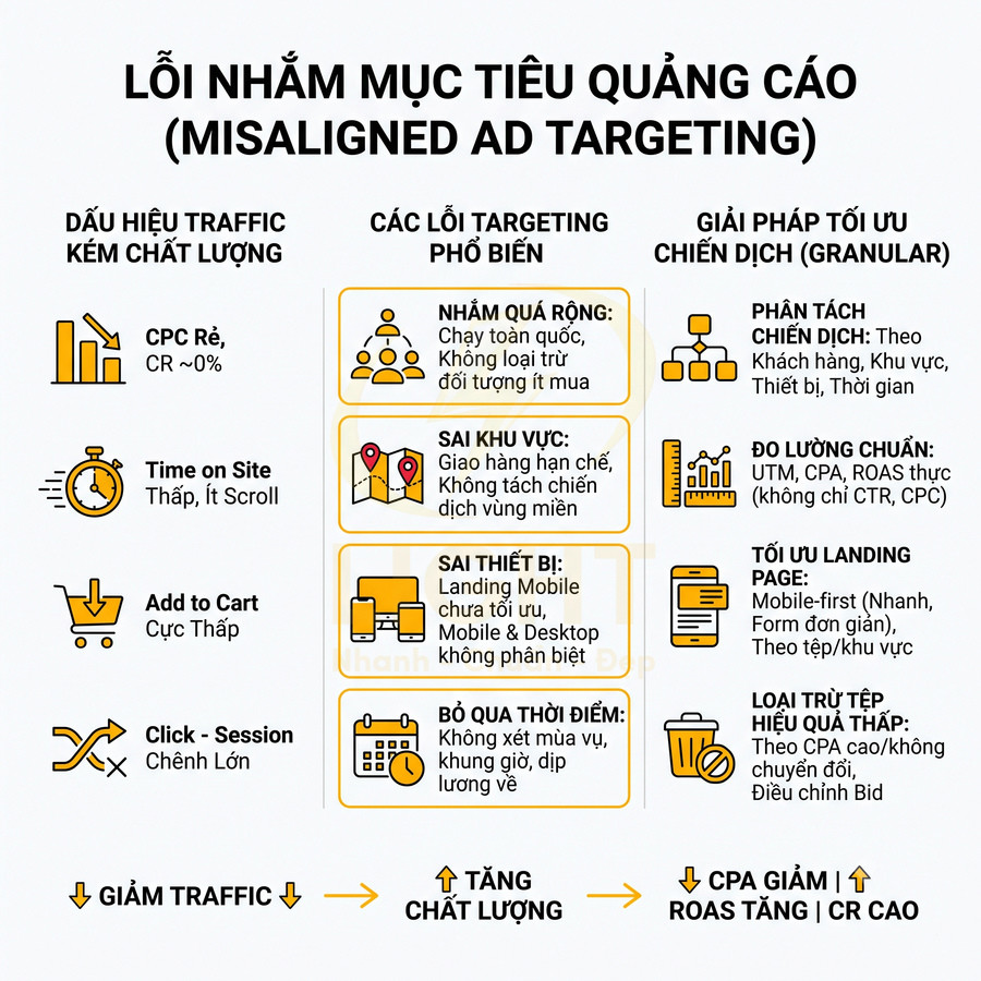 Infographic lỗi nhắm mục tiêu quảng cáo và giải pháp tối ưu chiến dịch digital marketing