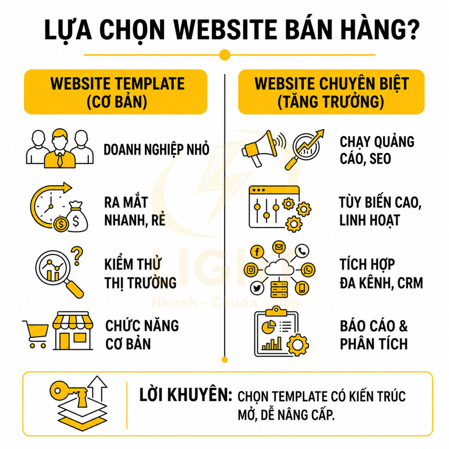 Website bán hàng template có đủ tốt cho doanh nghiệp nhỏ không?