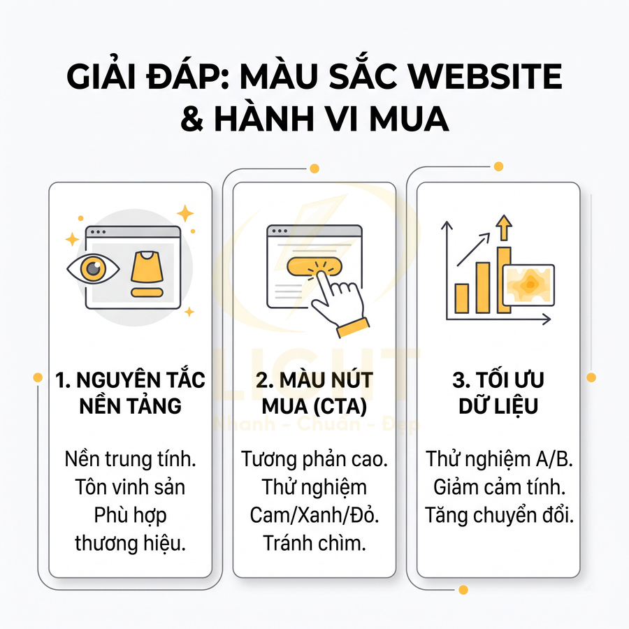 Hướng dẫn chọn màu sắc website và nút mua CTA để tối ưu hành vi mua và tăng chuyển đổi
