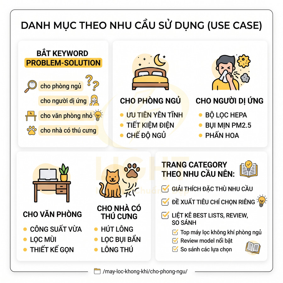 Hướng dẫn chọn máy lọc không khí theo nhu cầu phòng ngủ, người dị ứng, văn phòng và nhà có thú cưng