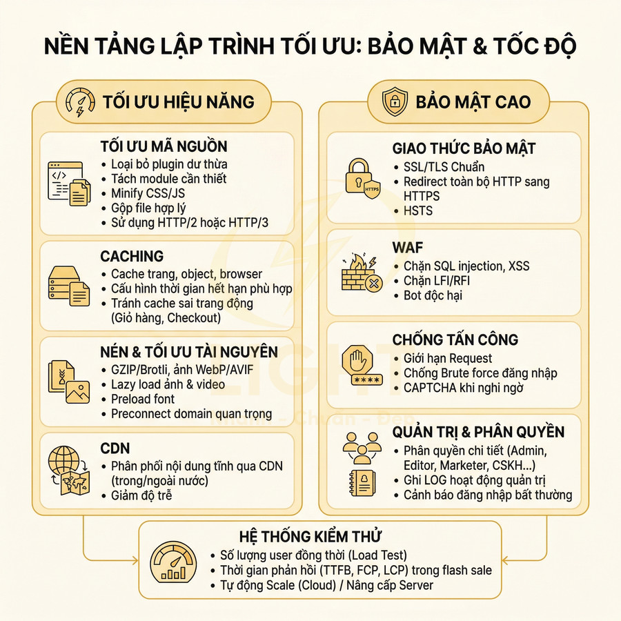 Nền tảng lập trình tối ưu bảo mật và tốc độ với các giải pháp tối ưu hiệu năng và an ninh web