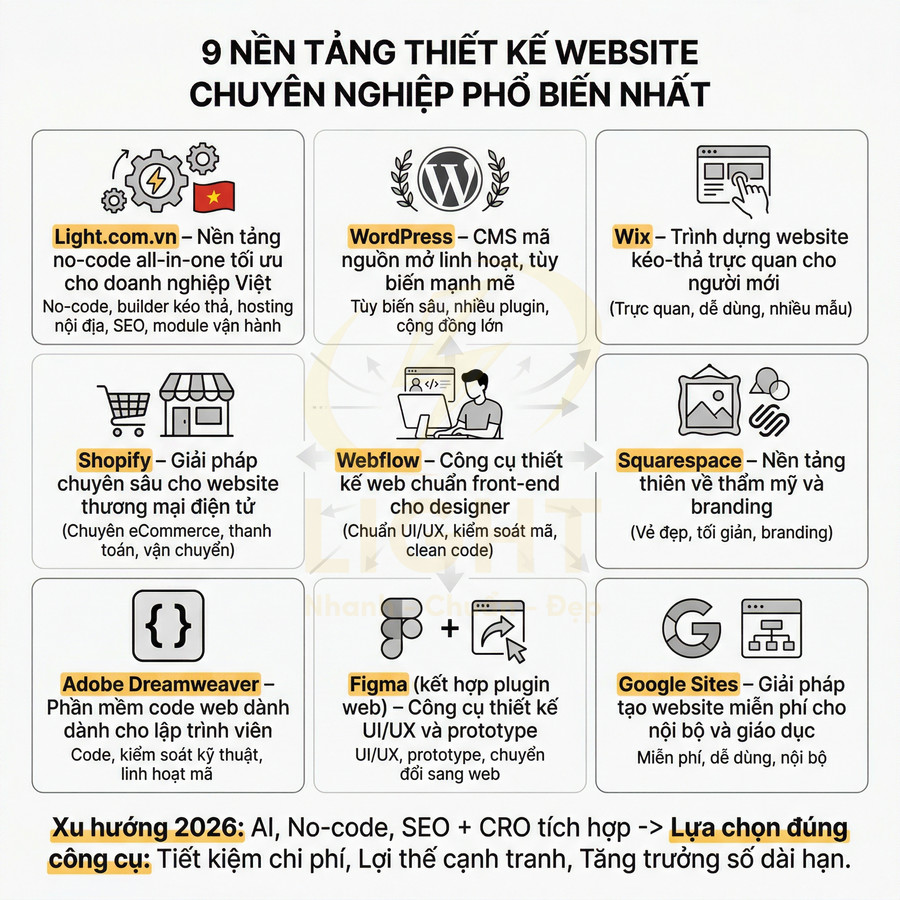 Top 9 phần mềm thiết kế website chuyên nghiệp phổ biến nhất hiện nay