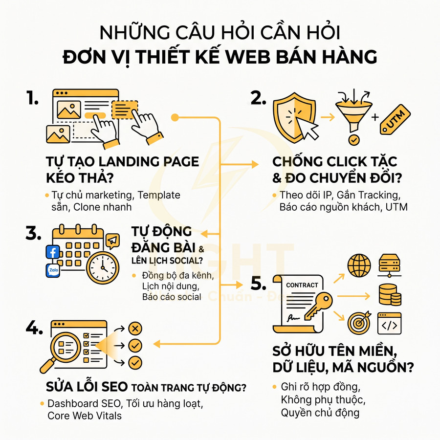 Những câu hỏi quan trọng khi chọn đơn vị thiết kế website bán hàng, tối ưu SEO và marketing