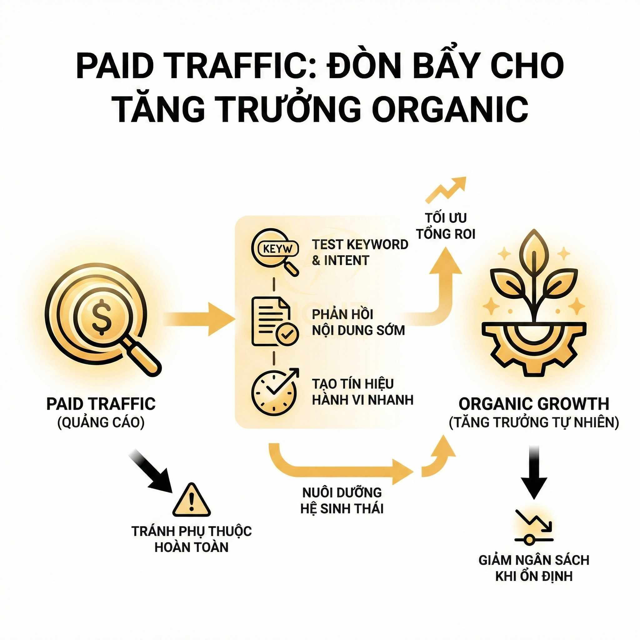 Chiến lược dùng paid traffic làm đòn bẩy cho tăng trưởng organic trong marketing