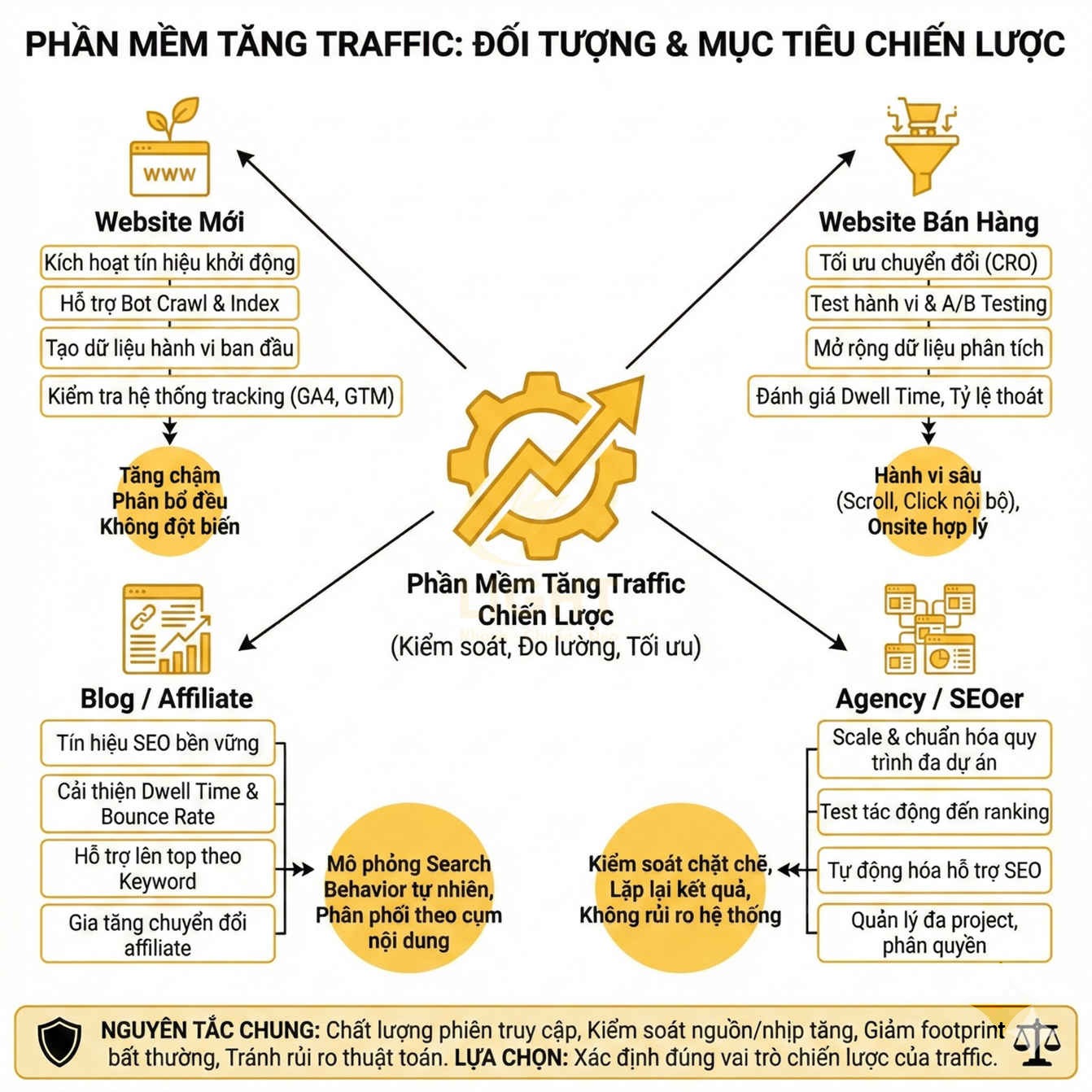 Phần mềm tăng traffic chiến lược cho website mới, blog affiliate, website bán hàng và agency SEO