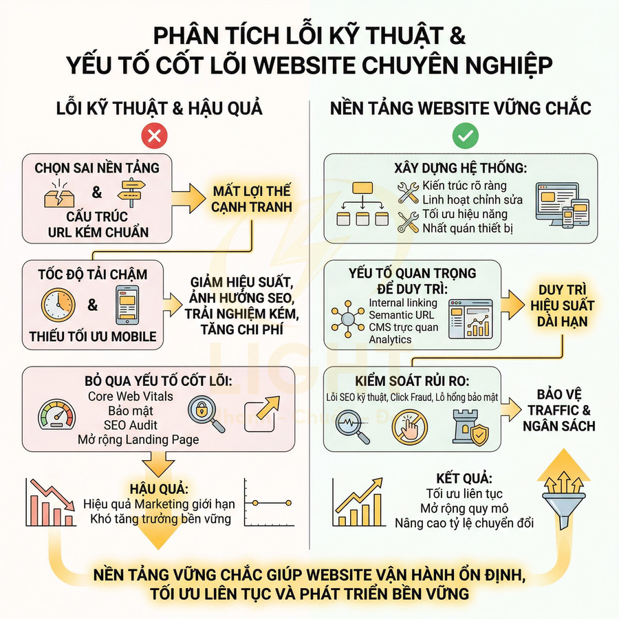 Những lỗi kỹ thuật cần tránh khi thiết kế website chuyên nghiệp