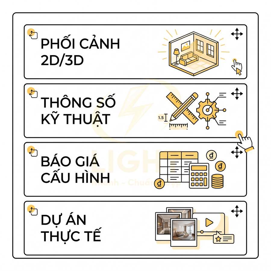 Banner giới thiệu dịch vụ thiết kế nội thất với phối cảnh 2D 3D, thông số kỹ thuật, báo giá cấu hình và dự án thực tế