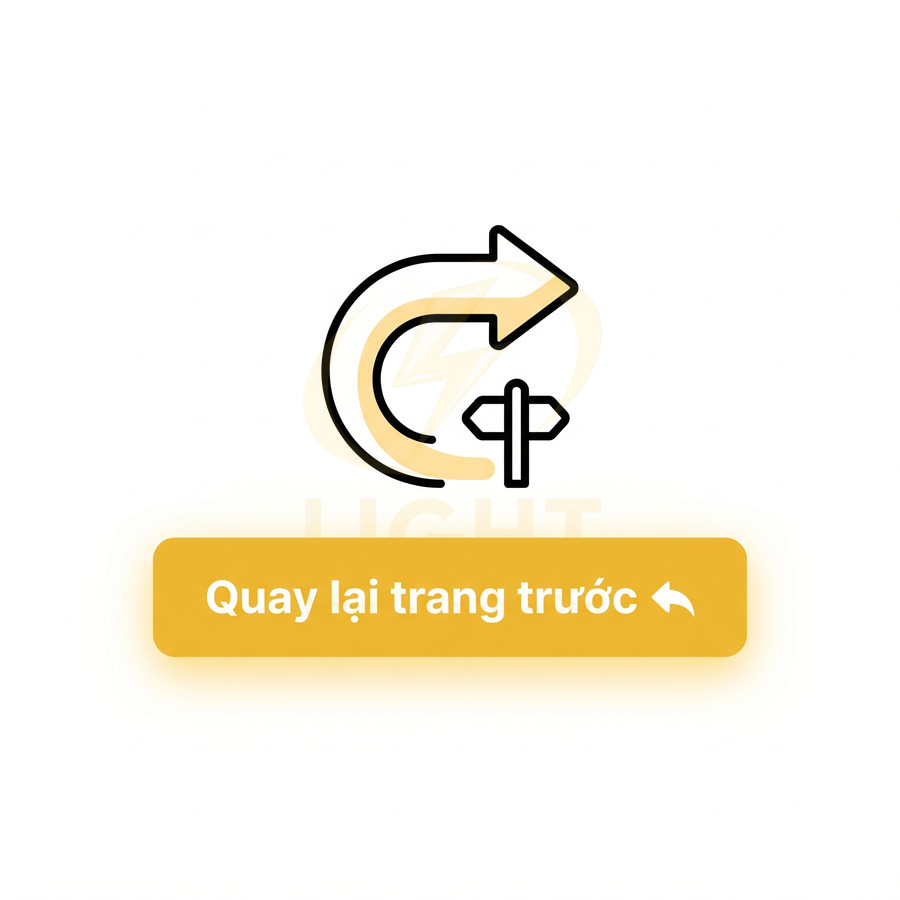 Nút vàng quay lại trang trước với biểu tượng mũi tên cong màu đen trắng