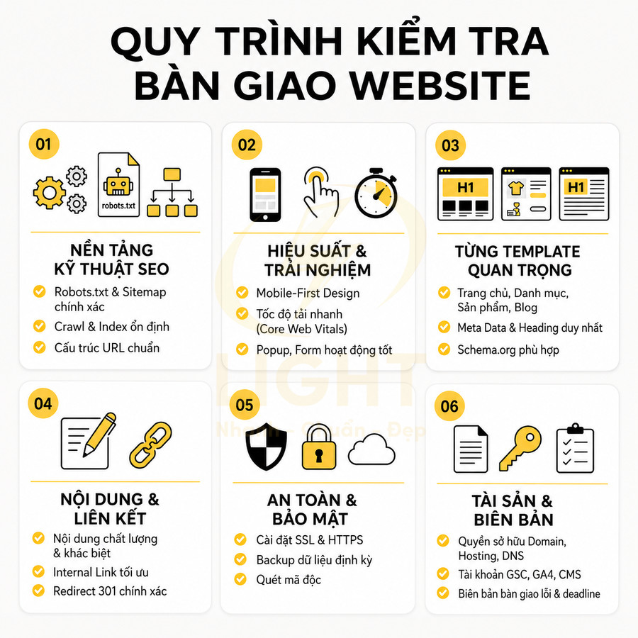 Bàn giao website chuẩn SEO cần kiểm tra những gì trước khi nhận